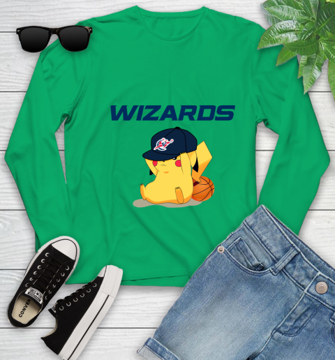 NBA Pikachu Basketball Sports Washington Wizards Youth Long Sleeve 6