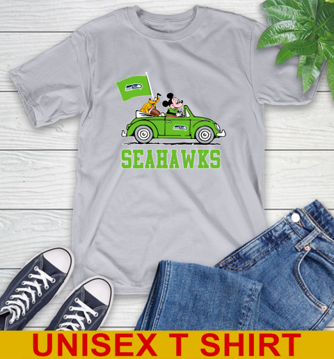 NFL Football Seattle Seahawks Pluto Mickey Driving Disney Shirt T-Shirt 6