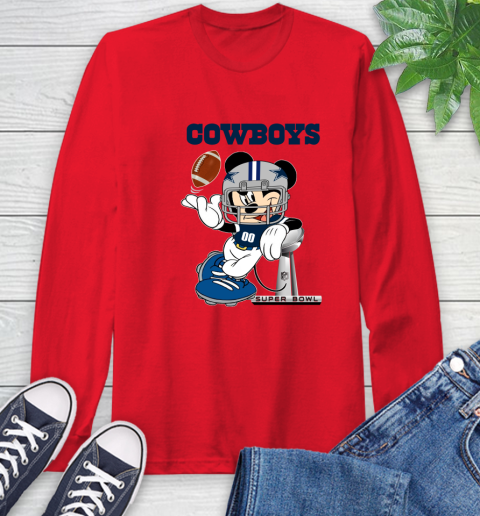 NFL Dallas Cowboys Mickey Mouse Disney Super Bowl Football T Shirt Long Sleeve T-Shirt 10