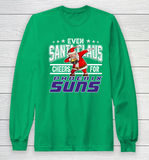 Phoenix Suns Even Santa Claus Cheers For Christmas NBA Long Sleeve T-Shirt 4