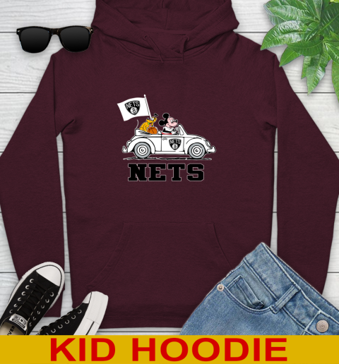 NBA Basketball Brooklyn Nets Pluto Mickey Driving Disney Shirt Youth Hoodie 7