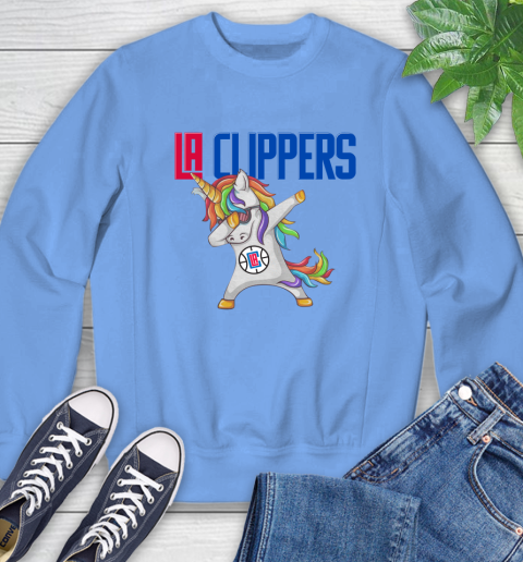 LA Clippers NBA Basketball Funny Unicorn Dabbing Sports Sweatshirt 11
