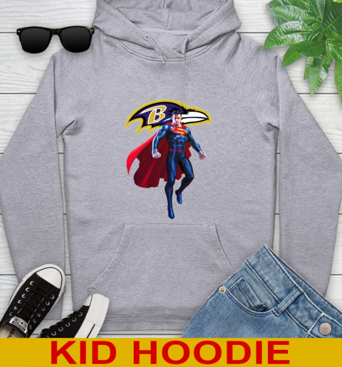 NFL Superman DC Sports Football Baltimore Ravens Youth Hoodie 6