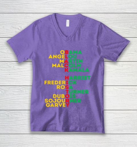 Black History Month Dream Like Leaders African American Love V-Neck T-Shirt 8