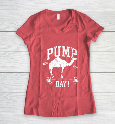 Funny Pump Day Hump Day Camel Weight Lifting Training Gym Women's V-Neck T-Shirt 5 Funny Pump Day Hump Day Camel Weight Lifting Training Gym Women's V-Neck T-Shirt - Image 5