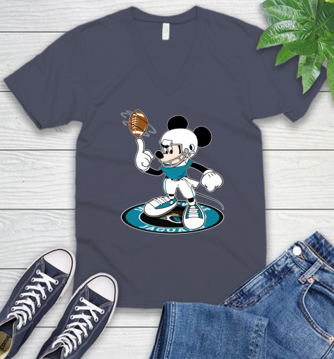NFL Football Jacksonville Jaguars Cheerful Mickey Disney Shirt V-Neck T-Shirt 8