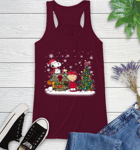 Chicago Bulls NBA Basketball Christmas The Peanuts Movie Snoopy Championship Racerback Tank 2