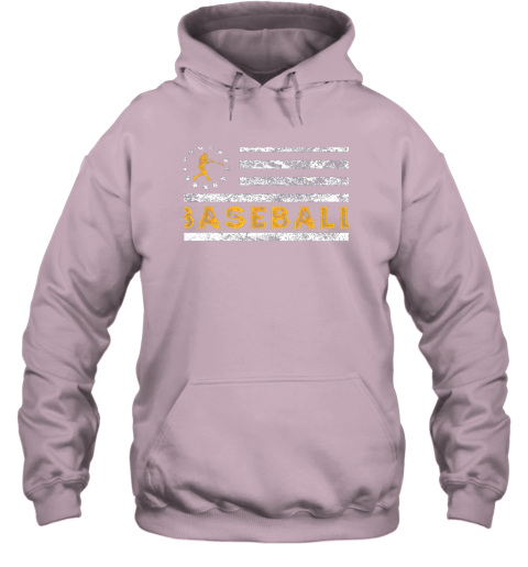 zvet baseball lovers vintage american betsy ross flag softball hoodie 23 front light pink