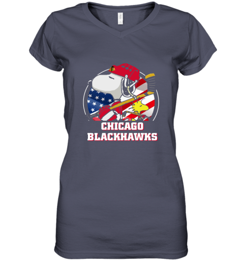 pxev-chicago-blackhawks-ice-hockey-snoopy-and-woodstock-nhl-women-v-neck-t-shirt-39-front-heather-navy-480px