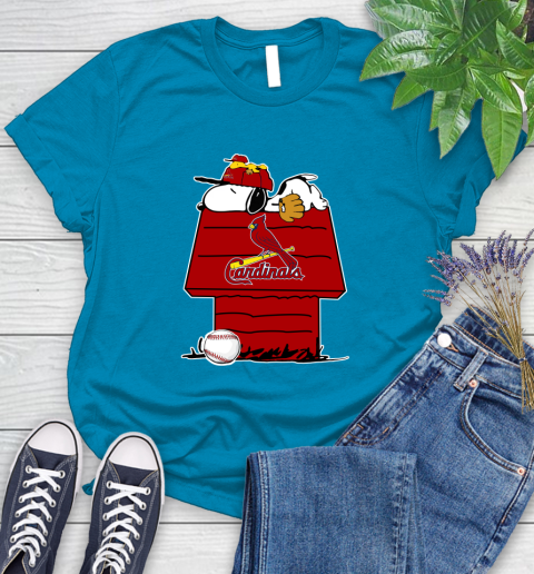 MLB St.Louis Cardinals Snoopy Woodstock The Peanuts Movie Baseball T Shirt Women's T-Shirt 7