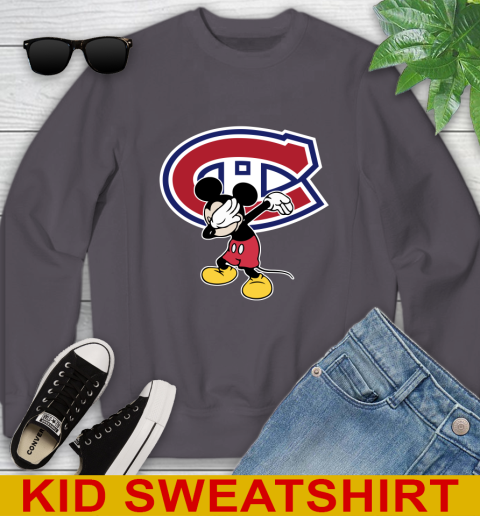 Montreal Canadiens NHL Hockey Dabbing Mickey Disney Sports Youth Sweatshirt 6