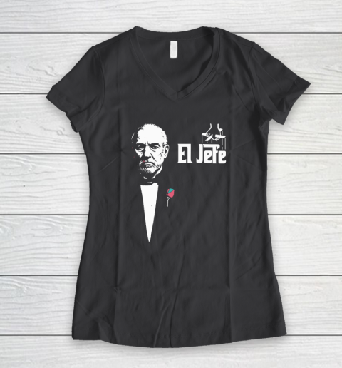Gregg Popovich Coach El Jefe The Godfather Women's V-Neck T-Shirt 4