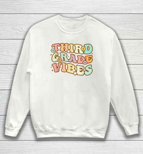 Back To School Third Grade Vibes Retro Teacher Sweatshirt