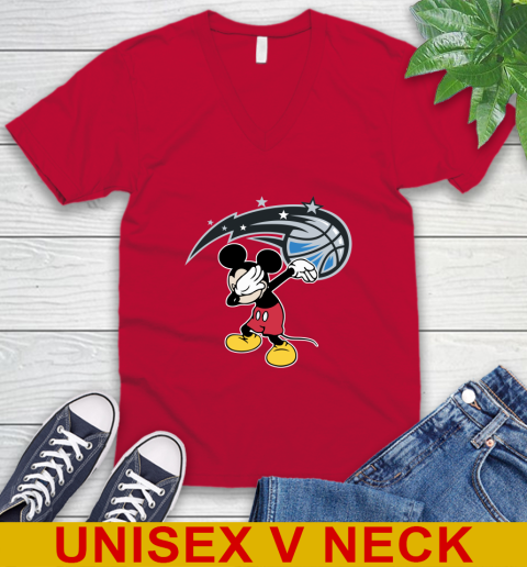Orlando Magic NBA Basketball Dabbing Mickey Disney Sports V-Neck T-Shirt 7