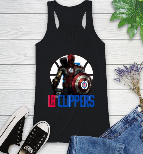 LA Clippers NBA Basketball Captain America Thor Spider Man Hawkeye Avengers Racerback Tank 2