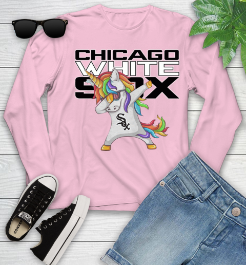 Chicago White Sox MLB Baseball Funny Unicorn Dabbing Sports Youth Long Sleeve 10