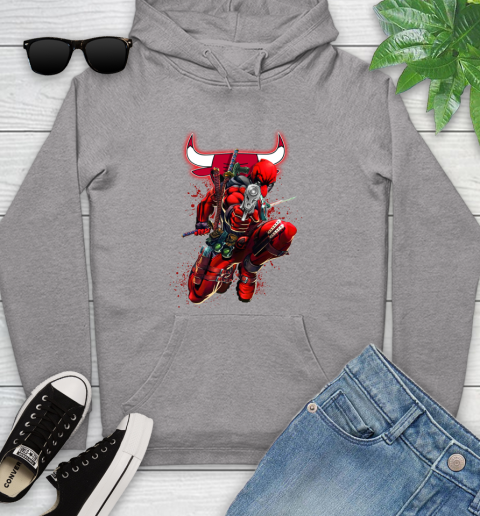 NBA Deadpool Marvel Comics Sports Basketball Chicago Bulls Youth Hoodie 6
