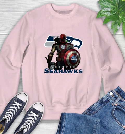 NFL Captain America Thor Spider Man Hawkeye Avengers Endgame Football Seattle Seahawks Sweatshirt 9