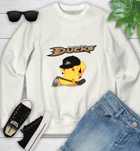 NHL Pikachu Hockey Sports Anaheim Ducks Youth Sweatshirt