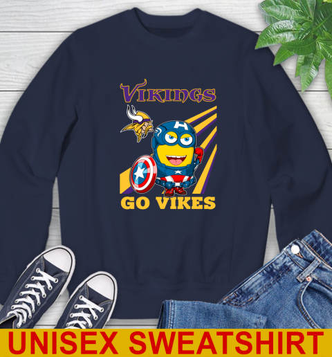NFL Football Minnesota Vikings Captain America Marvel Avengers Minion Shirt Sweatshirt 2