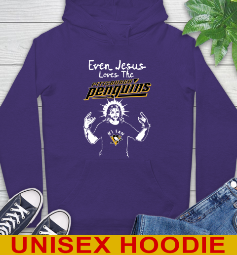 Pittsburgh Penguins NHL Hockey Even Jesus Loves The Penguins Shirt Hoodie 5