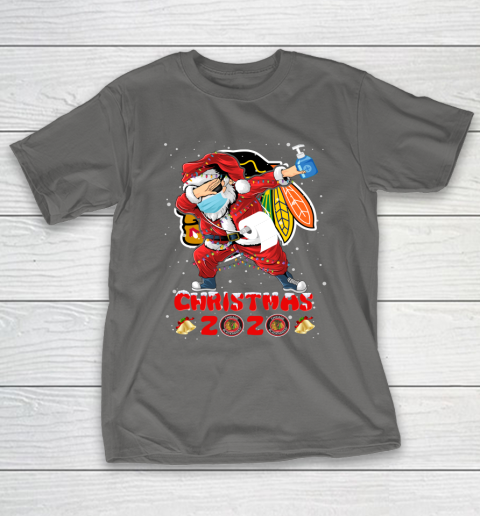 Chicago Blackhawks Funny Santa Claus Dabbing Christmas 2020 NHL T-Shirt 8