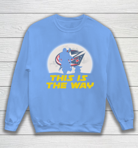 Columbus Blue Jackets NHL Ice Hockey Star Wars Yoda And Mandalorian This Is The Way Sweatshirt 8