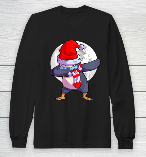 Penguin Wearing Mask Shirt Kids Quarantine Christmas Long Sleeve T-Shirt