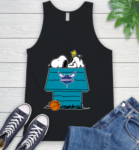Charlotte Hornets NBA Basketball Snoopy Woodstock The Peanuts Movie Tank Top 2