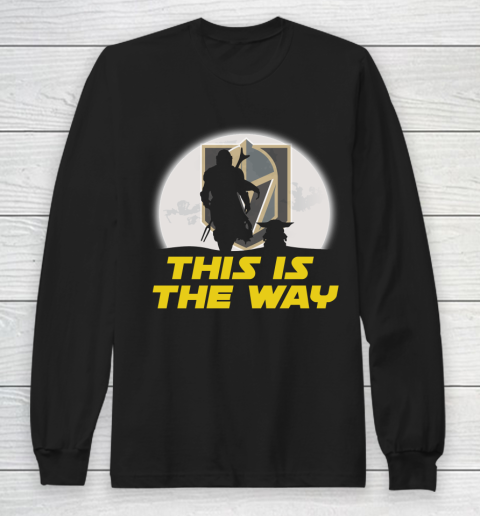 Vegas Golden Knights NHL Ice Hockey Star Wars Yoda And Mandalorian This Is The Way Long Sleeve T-Shirt
