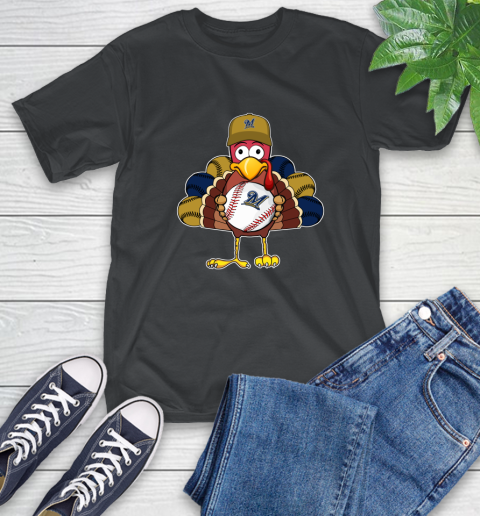 Milwaukee Brewers Turkey thanksgiving T-Shirt 2