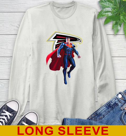 NFL Superman DC Sports Football Atlanta Falcons Long Sleeve T-Shirt 12