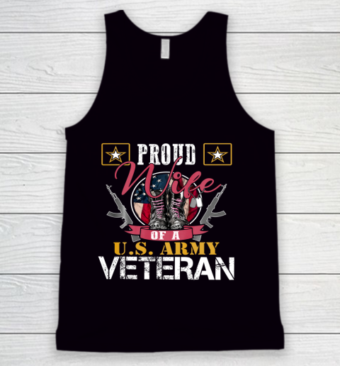 Veteran Shirt Vintage Proud Wife Of A U S Army Veteran Tank Top