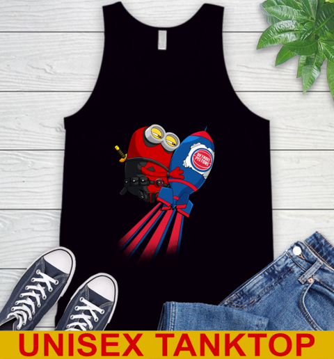 NBA Basketball Detroit Pistons Deadpool Minion Marvel Shirt Tank Top