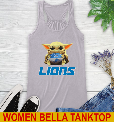 NFL Football Detroit Lions Baby Yoda Star Wars Shirt Racerback Tank 5