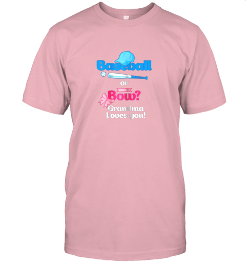 jb2e baseball or bows gender reveal shirt grandma loves you jersey t shirt 60 front pink