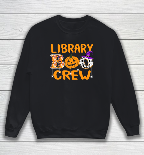 Library Boo Crew School Librarian Halloween Library Book Sweatshirt