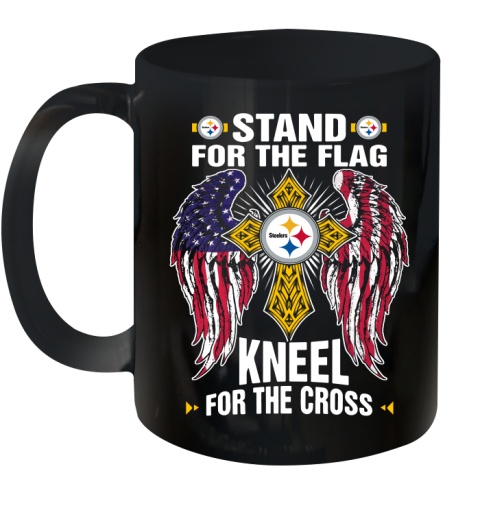 NFL Football Pittsburgh Steelers Stand For Flag Kneel For The Cross Shirt Ceramic Mug 11oz