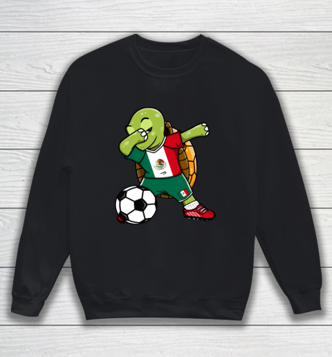 Dabbing Turtle Mexico Soccer Fans Jersey Mexican Football Sweatshirt