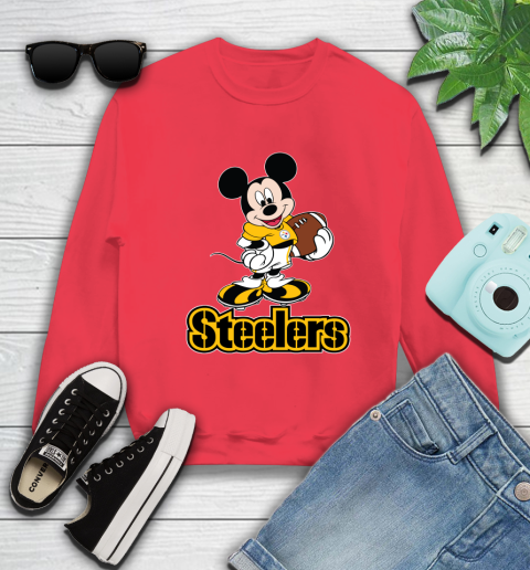 NFL Football Pittsburgh Steelers Cheerful Mickey Mouse Shirt Sweatshirt 10