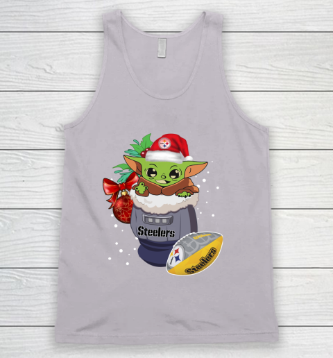 Pittsburgh Steelers Christmas Baby Yoda Star Wars Funny Happy NFL Tank Top 4