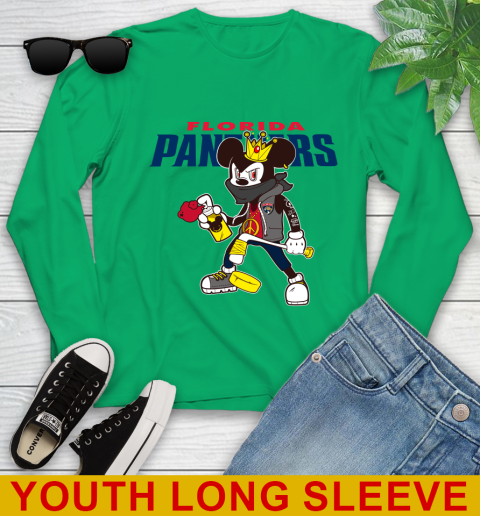 Florida Panthers NHL Hockey Mickey Peace Sign Sports Youth Long Sleeve 7