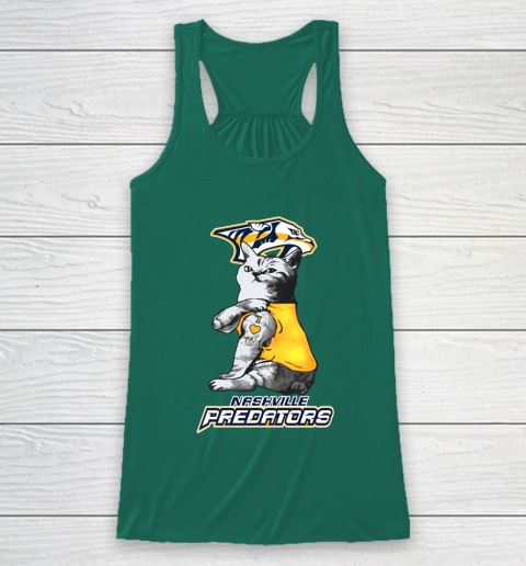 NHL My Cat Loves Nashville Predators Hockey Racerback Tank 5