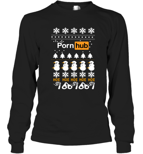 Pornhub Hoe Hoe Hoe Ugly Christmas T Shirt Long Sleeve