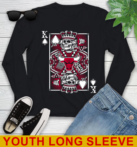 Chicago Bulls NBA Basketball The King Of Spades Death Cards Shirt Youth Long Sleeve