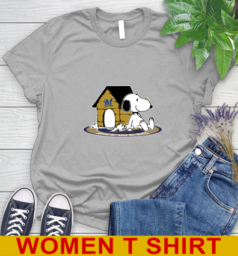 MLB Baseball Milwaukee Brewers Snoopy The Peanuts Movie Shirt Women's T-Shirt 5