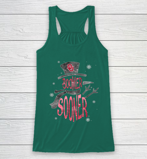 Oklahoma Sooners Christmas Snowman Racerback Tank 5