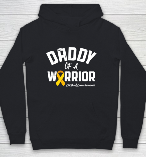 Father gift shirt Daddy Of A Warrior Childhood Cancer Awareness Dad Papa Gifts T Shirt Youth Hoodie