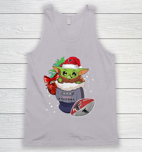 Atlanta Falcons Christmas Baby Yoda Star Wars Funny Happy NFL Tank Top 4