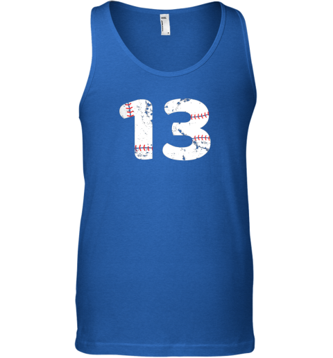 cqtt number 13 baseball vintage distressed team unisex tank 17 front royal
